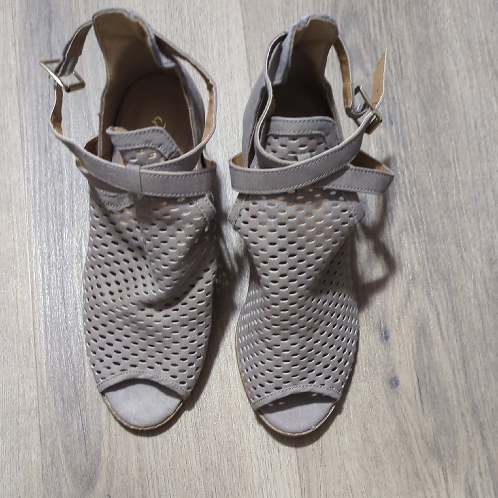 Cupid Taupe Perforated Sandals